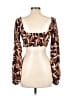 Minkpink Brown Long Sleeve Top Size L - photo 2
