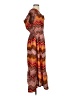 Unbranded 100% Polyester Chevron-herringbone Brown Orange Casual Dress Size S (estimated) - photo 4
