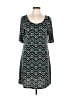 Connected Apparel Chevron-herringbone Teal Green Casual Dress Size 10 - photo 1