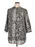 Creation L 100% Polyester Animal Print Silver 3/4 Sleeve Blouse Size 16 - photo 1