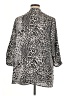 Creation L 100% Polyester Animal Print Silver 3/4 Sleeve Blouse Size 16 - photo 2