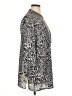 Creation L 100% Polyester Animal Print Silver 3/4 Sleeve Blouse Size 16 - photo 4