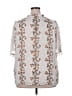 Good Hart 100% Polyester Floral Silver Ivory 3/4 Sleeve Blouse Size XXL - photo 2