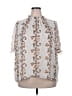 Good Hart 100% Polyester Floral Silver Ivory 3/4 Sleeve Blouse Size XXL - photo 1