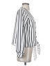 Love Sadie 100% Polyester Stripes White Long Sleeve Blouse Size S - photo 4