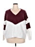Unbranded 100% Polyester Color Block Burgundy Pullover Sweater Size 3X - photo 1