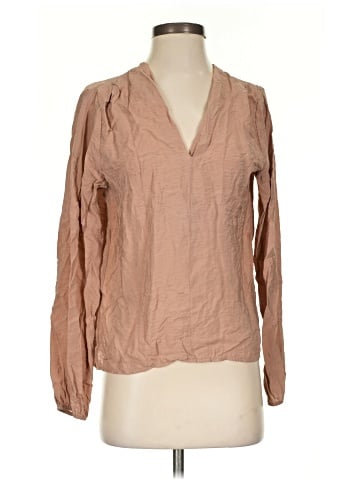 Self Contrast Long Sleeve Blouse (view 1)
