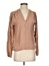Self Contrast Tan Long Sleeve Blouse Size S - photo 1