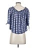 Mahina 100% Rayon Blue 3/4 Sleeve Blouse Size S - photo 2