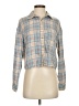 SELF E Plaid Blue Long Sleeve Blouse Size S - photo 1
