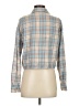 SELF E Plaid Blue Long Sleeve Blouse Size S - photo 2