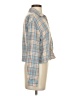 SELF E Plaid Blue Long Sleeve Blouse Size S - photo 4