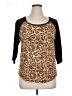 Torrid Animal Print Brown 3/4 Sleeve T-Shirt Size 1X Plus (1) - photo 1
