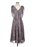 Halston Heritage 100% Polyester Animal Print Gray Cocktail Dress Size 0 - photo 1