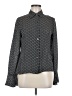 MICHAEL Michael Kors 100% Silk Houndstooth Black Long Sleeve Silk Top Size 8 - photo 1