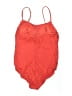 Catalina 100% Polyester Chevron-herringbone Red One Piece Swimsuit Size M - photo 2