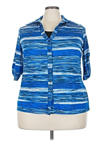 Perseption 3/4 Sleeve Button-Down Shirt (view 1)