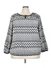 Lane Bryant 100% Polyester Chevron-herringbone Silver 3/4 Sleeve Blouse Size 22 - 24 Plus - photo 1