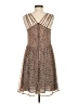 Maison Jules 100% Polyester Print Brown Casual Dress Size S - photo 2