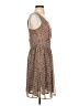 Maison Jules 100% Polyester Print Brown Casual Dress Size S - photo 4