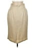 Unbranded Chevron-herringbone Tan Gold Silk Skirt Size 6 - photo 2
