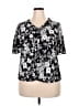 Amana Black Short Sleeve Blouse Size 3X - photo 1