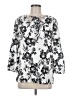 Como Black Silver 3/4 Sleeve Blouse Size M - photo 1