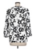 Como Black Silver 3/4 Sleeve Blouse Size M - photo 2