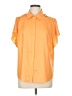 DKNY 100% Polyester Orange Short Sleeve Blouse Size L - photo 1