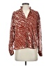By Anthropologie 100% Polyester Animal Print Brown Long Sleeve Blouse Size XS - photo 1