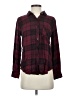 Rails 100% Rayon Plaid Burgundy Long Sleeve Button-Down Shirt Size XS - photo 1