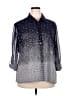Brownstone Studio New York Polka Dots Silver Blue 3/4 Sleeve Blouse Size XXL (estimated) - photo 1