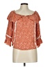 Emelia 100% Rayon Orange 3/4 Sleeve Blouse Size L - photo 1
