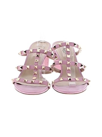 Valentino Garavani Leather Rockstud Slide Sandals (view 2)