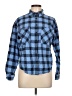 Forever 21 100% Cotton Plaid Blue Long Sleeve Button-Down Shirt Size L - photo 1