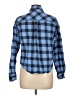 Forever 21 100% Cotton Plaid Blue Long Sleeve Button-Down Shirt Size L - photo 2