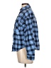 Forever 21 100% Cotton Plaid Blue Long Sleeve Button-Down Shirt Size L - photo 5