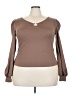 Simplee Brown Long Sleeve Top Size 3X - photo 1
