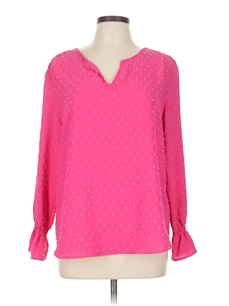 Pre-owned Counterparts Long Sleeve Blouse In Pink