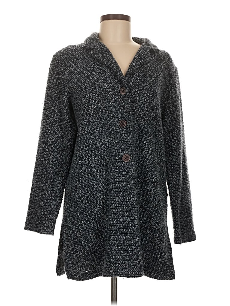 Pre-owned Susan Graver Coat In Gray