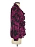 AK Anne Klein 100% Polyester Floral Purple Long Sleeve Blouse Size 2 - photo 4
