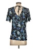 Ann Taylor LOFT 100% Polyester Paisley Blue Short Sleeve Blouse Size S - photo 2