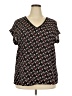 Worthington 100% Polyester Black Short Sleeve Blouse Size XXL - photo 1