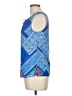 Crosby 100% Rayon Blue Sleeveless Blouse Size M - photo 5
