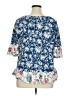 Como Blu Blue 3/4 Sleeve Blouse Size XL - photo 2