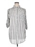 Vixbe 100% Rayon Stripes Silver 3/4 Sleeve Button-Down Shirt Size XL - photo 1