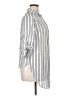 Vixbe 100% Rayon Stripes Silver 3/4 Sleeve Button-Down Shirt Size XL - photo 4
