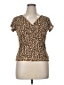 Axcess Brown Short Sleeve Blouse Size XL - photo 1