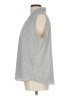 Adrianna Papell Houndstooth Silver Sleeveless Blouse Size L - photo 5
