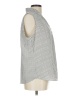 Adrianna Papell Houndstooth Silver Sleeveless Blouse Size L - photo 4